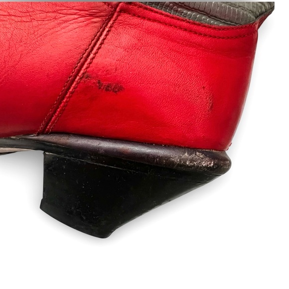 Vintage Leather Western Cowboy Cowgirl Boots Women’s 5-5.5 Flame Rodeo Country - Picture 10 of 14